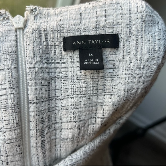NWOT Ann Taylor Textured Cream/Grey Dress - Picture 10 of 11